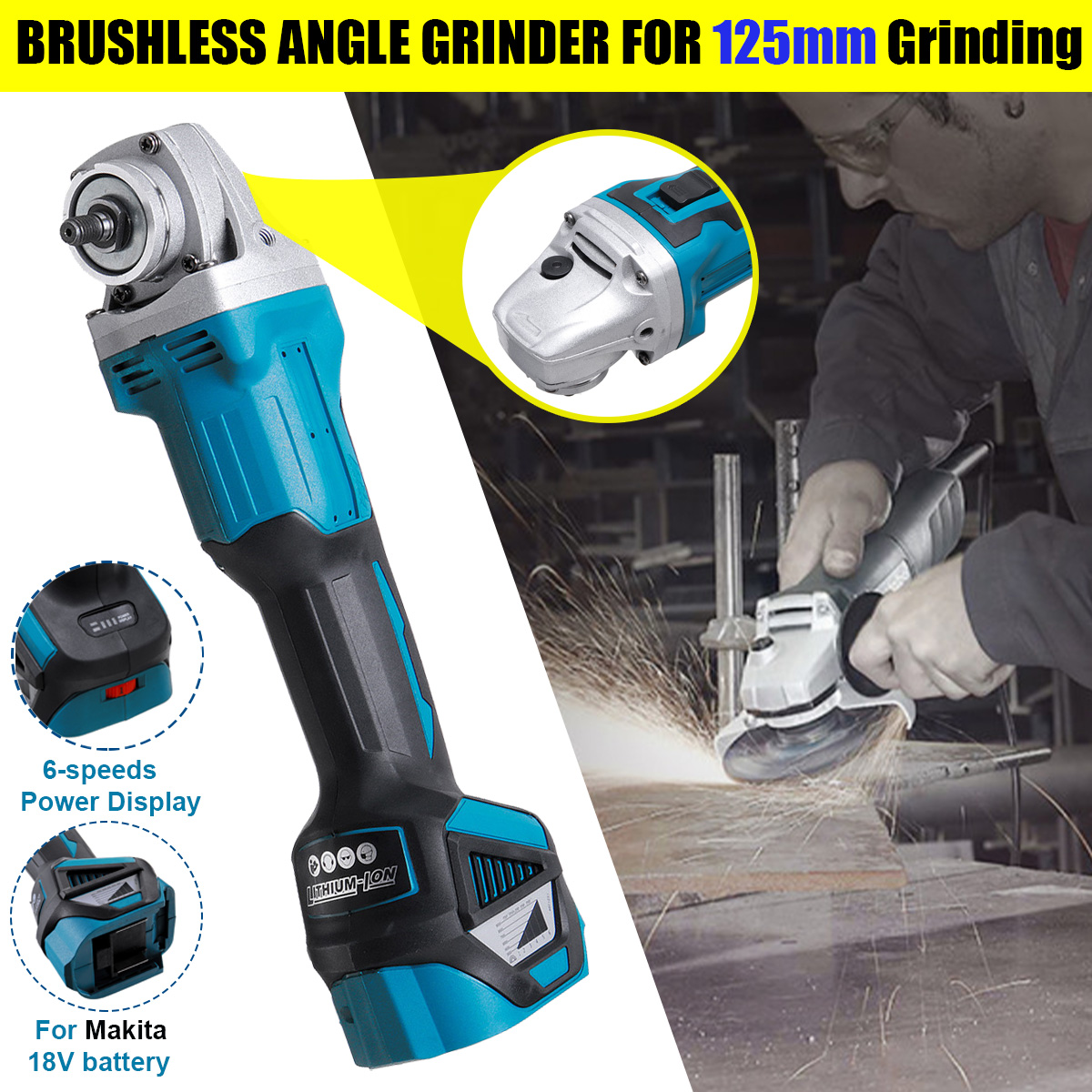 Brushless-Angle-Grinder-6-Speeds-Electric-Polishing-Grinding-Tool-For-Makita-18V-Battery--125mm-Grin-1876245-2