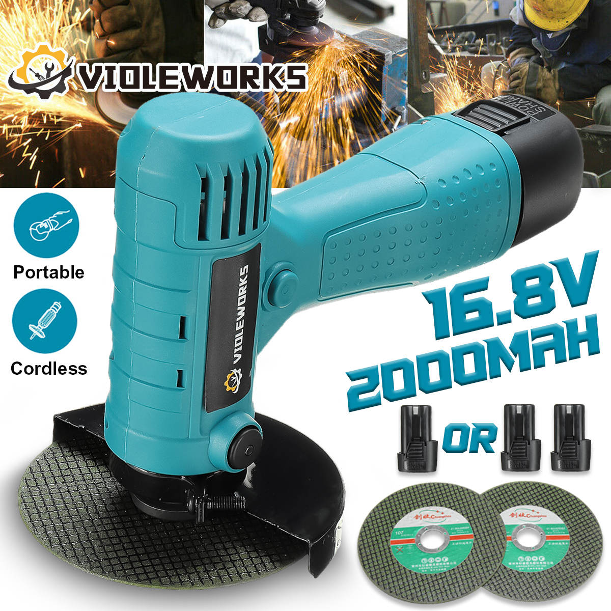VIOLEWORKS-168V-Mini-Angle-Grinder-Cordless-Polishing-Grinding-Machine-Electric-Power-Tools-W-12-Bat-1866703-2