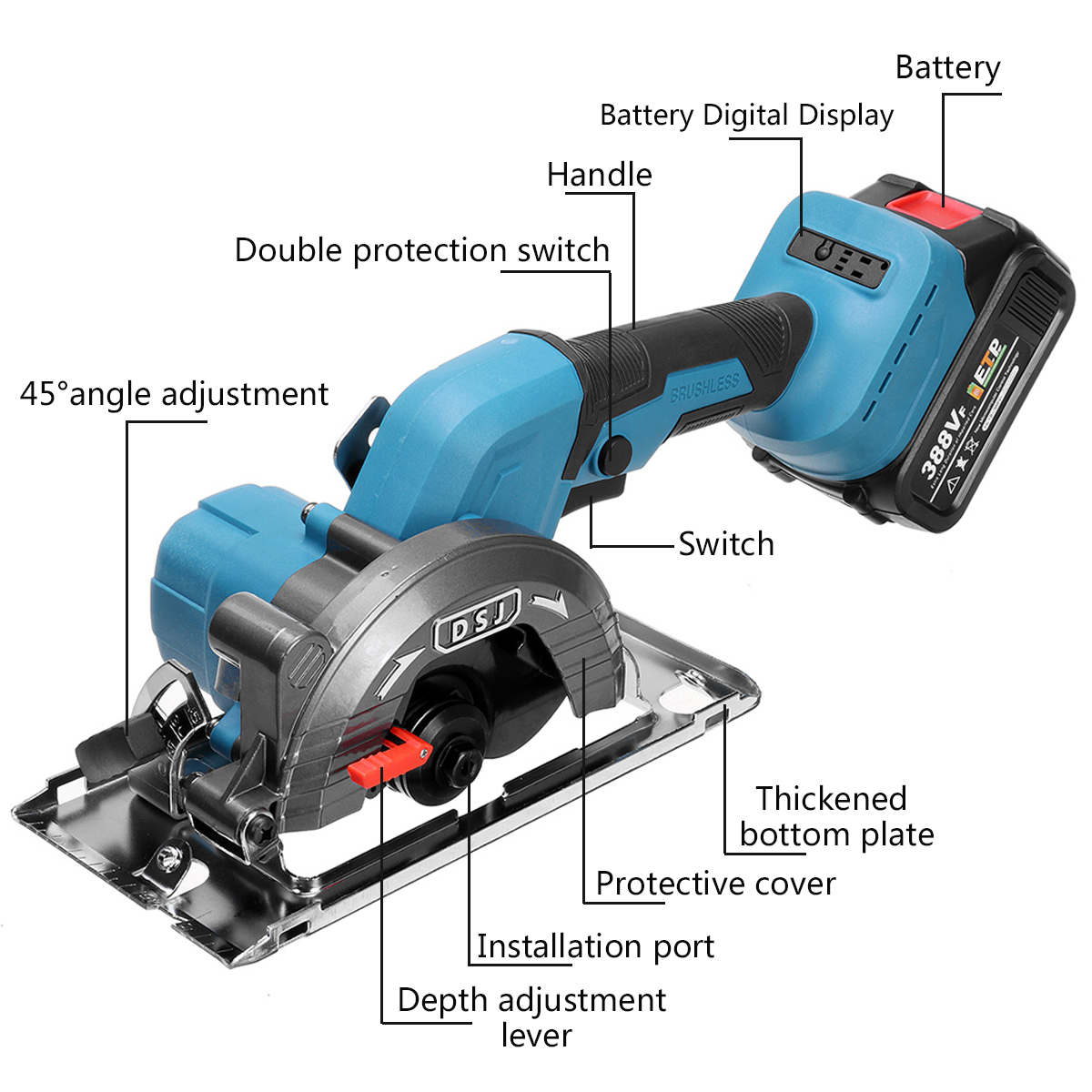 Electric-Circular-Saw-388VF-125mm-Saw-Blade-Brushless-Multi-Angle-Cutting-Suitable-With-18v-Battery-1941553-12