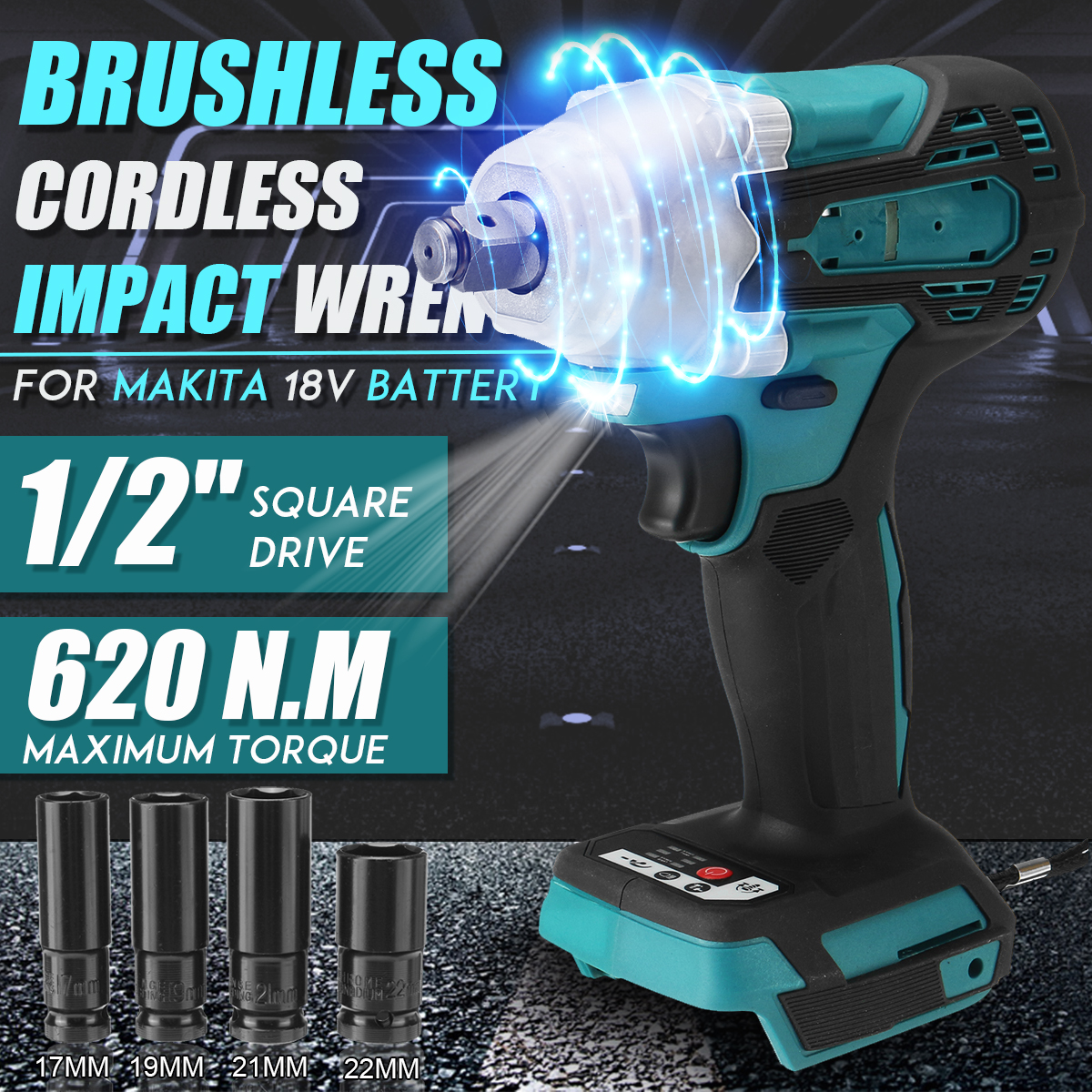 12quot-620Nm-Cordless-Brushless-Electric-Impact-Wrench-For-Makita-18V-Battery-1773144-2