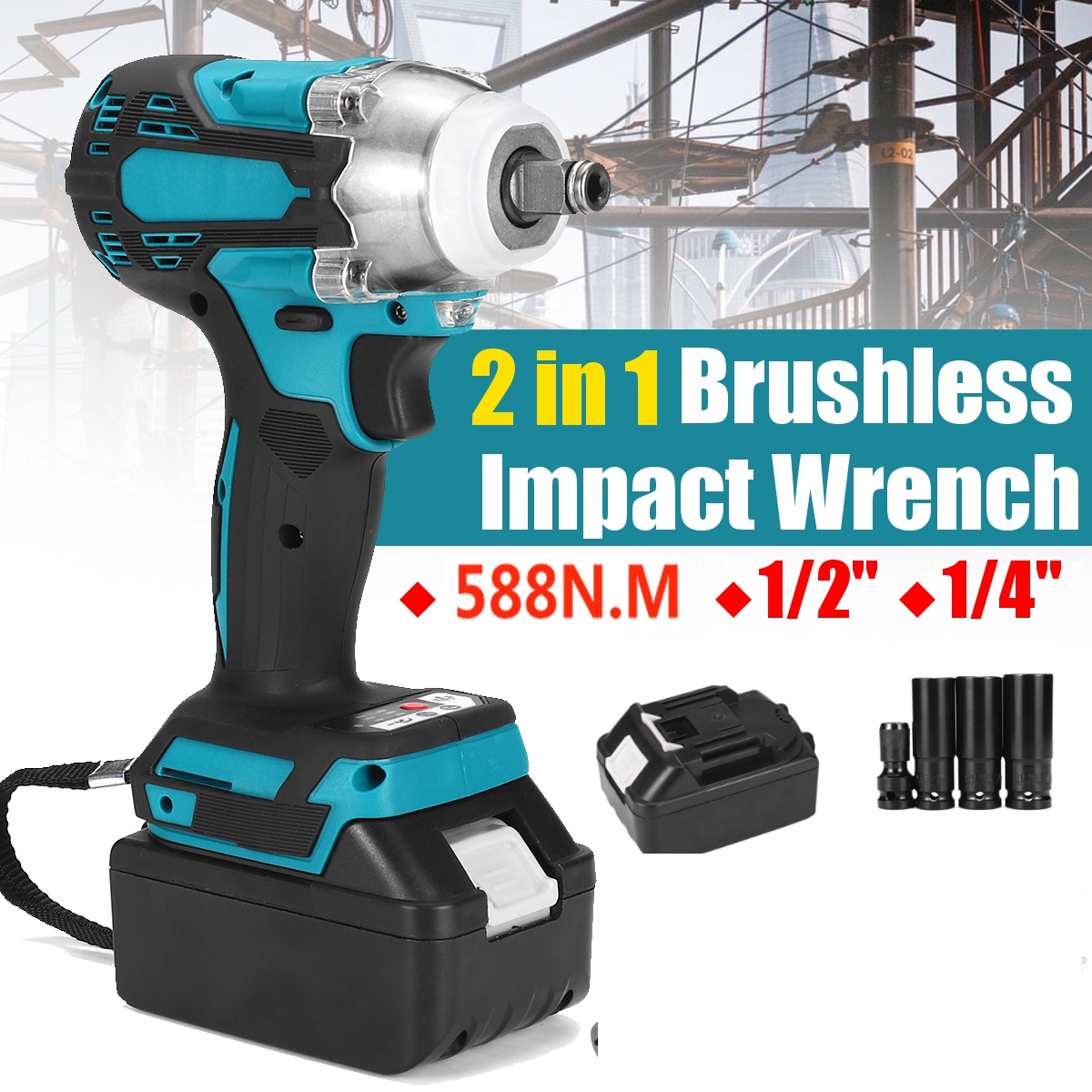 2-in1-18V-588Nm-Li-Ion-Brushless-Cordless-Electric-12quot-Wrench-14quot-Screwdriver-Drill-1790448-1