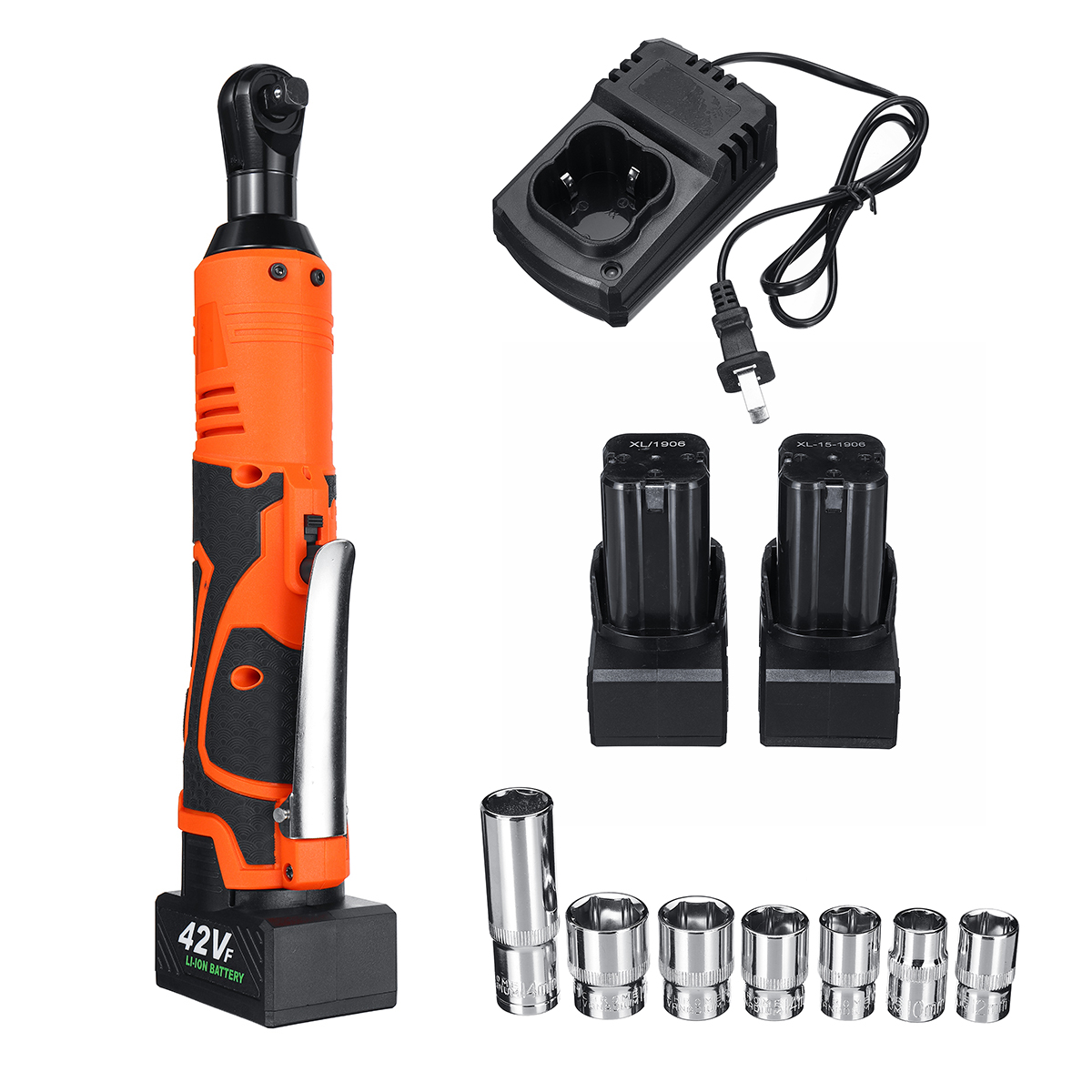 42V-90Nm-LED-Cordless-Electric-Ratchet-Wrench-38-Inch-Chuck-Right-Angle-Wrench-W-2Pcs-Battery-Kit-1552994-3