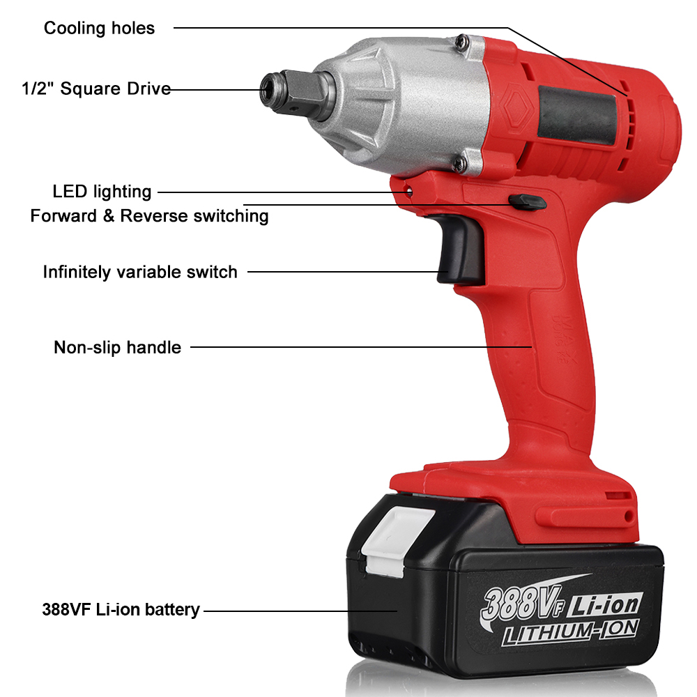 588Nm-388VF-Electric-Impact-Wrench-Driver-Rechargeable-12quot-Square-Power-Tools-w-None12-Battery-Al-1855254-8