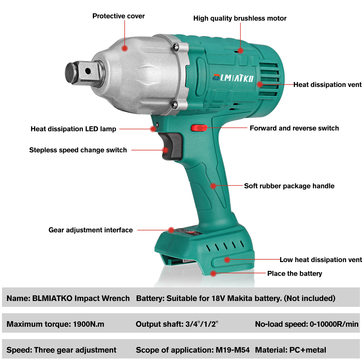 BLMIATKO-18V-1900Nm-Electric-Brushless-Impact-Wrench-Rechargeable-Woodworking-Maintenance-Tool-1943538-8