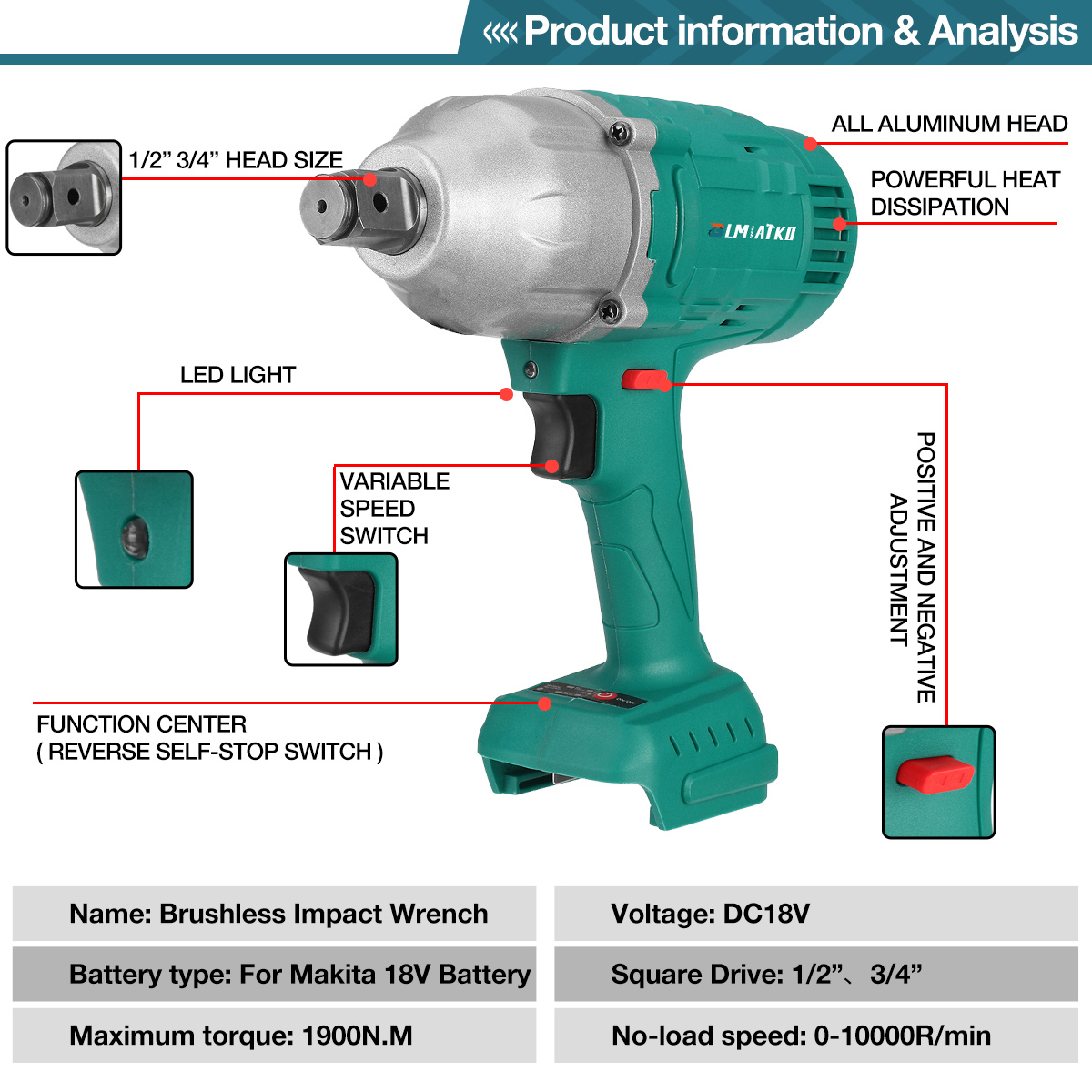 BLMIATKO-18V-1900Nm-Electric-Brushless-Impact-Wrench-Rechargeable-Woodworking-Maintenance-Tool-1943538-9