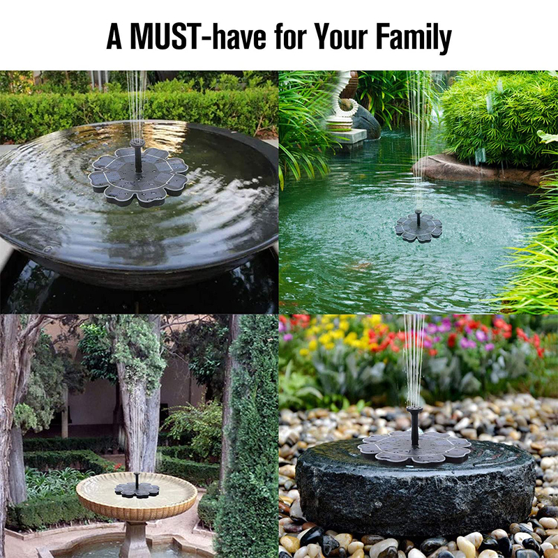 8V-16W-Mini-Fountain-Solar-Powered-Water-Pump-Floating-Outdoor-Bird-Pond-Garden-Decor--4-Nozzles-1709497-3