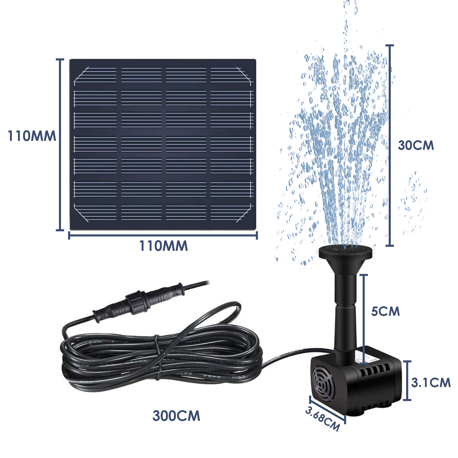 GOCHANGE-18W-180LH-Brushless-Solar-Panel-Fountain-Water-Pump-for-Garden-Pool-Pond-Aquarium-Fountain-1679433-6