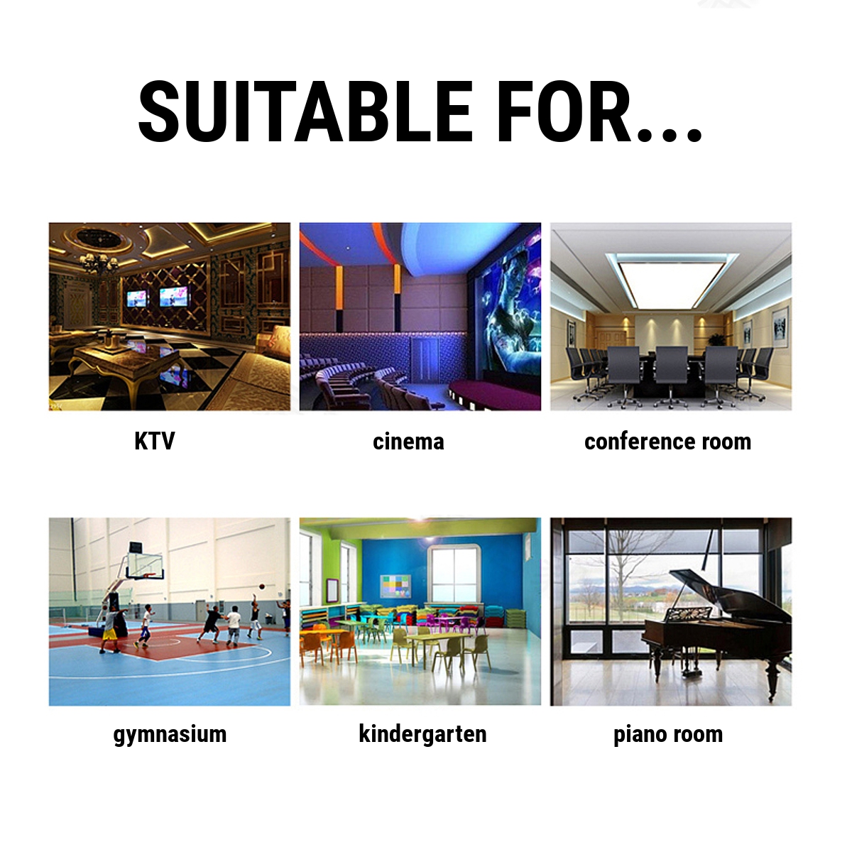6PCS-Acoustic-Foam-Panel-Sound-Stop-Absorption-Sponge-Studio-KTV-25x25x2cm-1761612-3