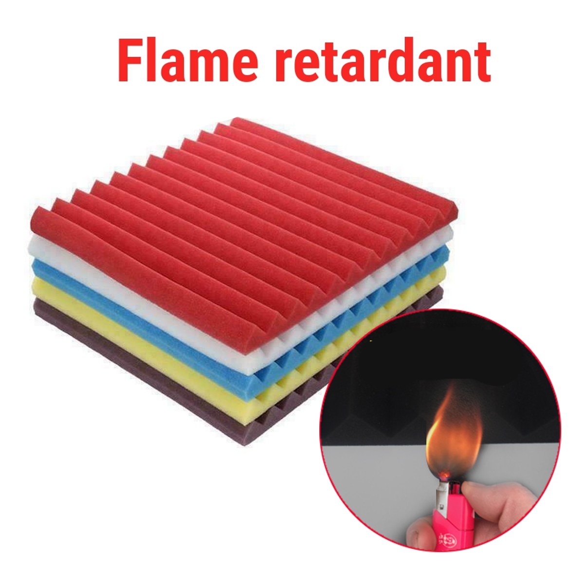 6PCS-Acoustic-Foam-Panel-Sound-Stop-Absorption-Sponge-Studio-KTV-25x25x2cm-1761612-5