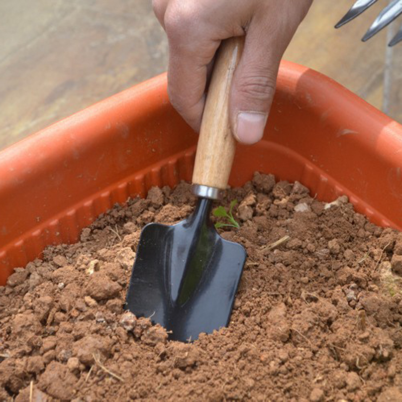 3Pcs-Garden-Hand-Tools-Set-Iron-Gardening-Shovel-Spade-Rake-Trowel-Wood-Handle-1124857-4