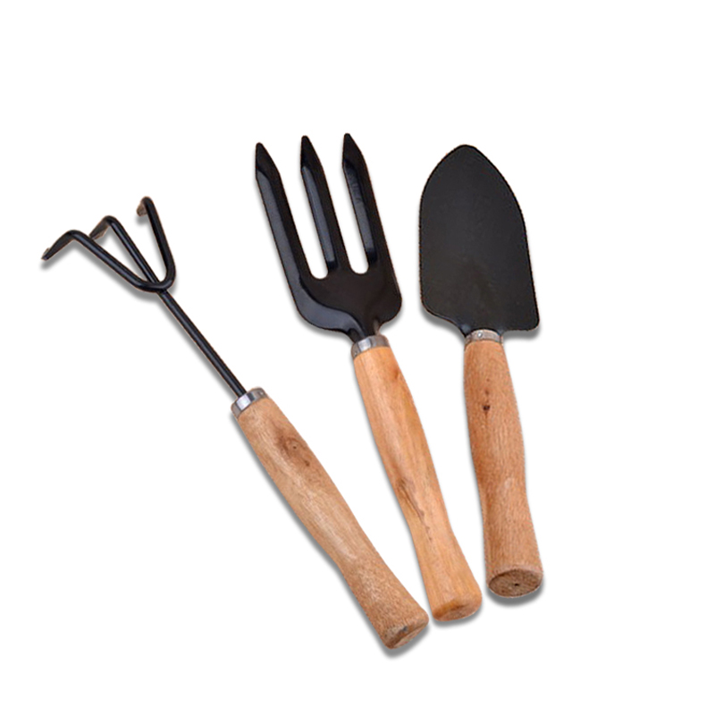 3Pcs-Garden-Hand-Tools-Set-Iron-Gardening-Shovel-Spade-Rake-Trowel-Wood-Handle-1124857-5