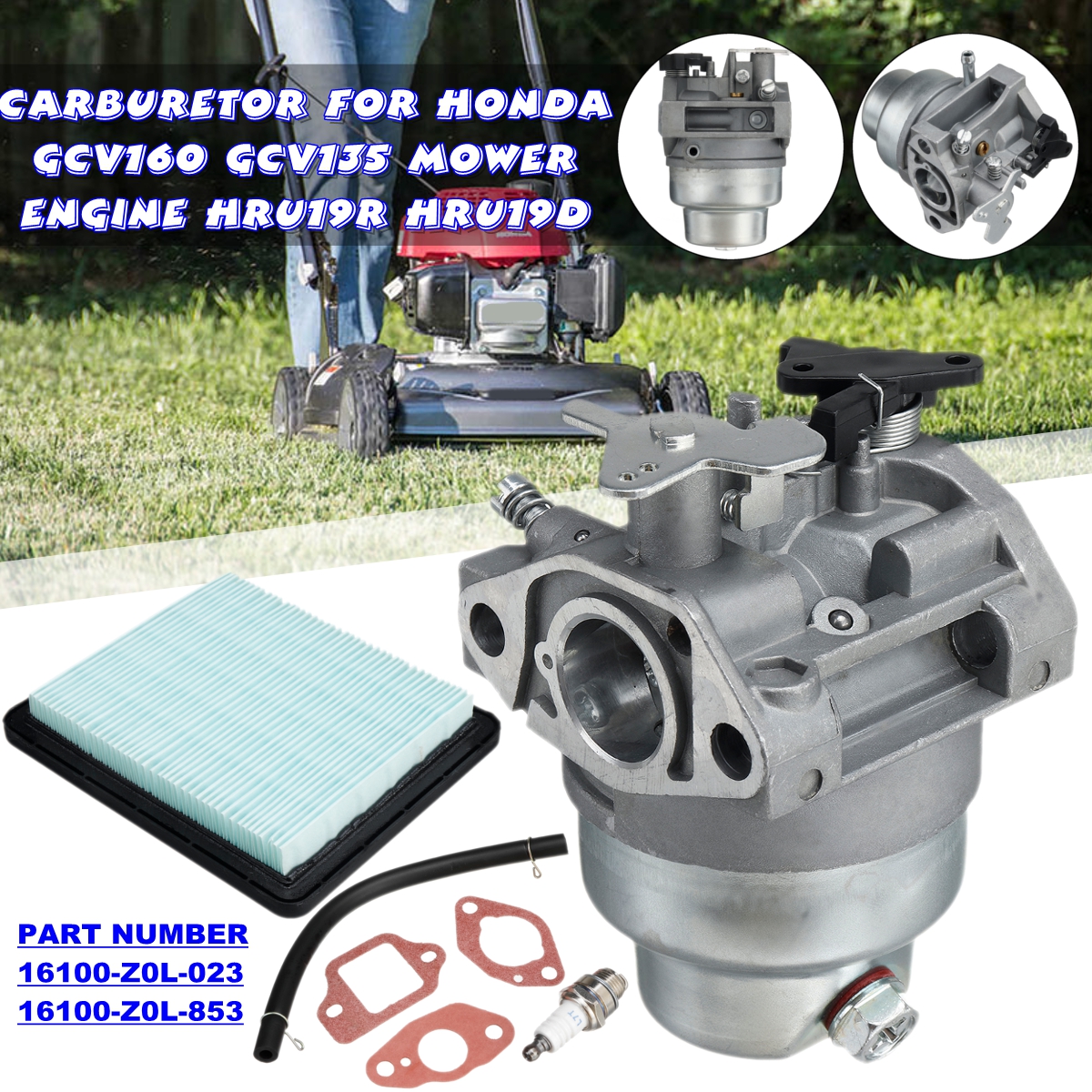 Carburetor-Intake-Kit-Air-Filter-Gaskets-with-Fuel-Line-for-Honda-GCV160-GCV135-Mower-Engine-HRU19R--1842970-1
