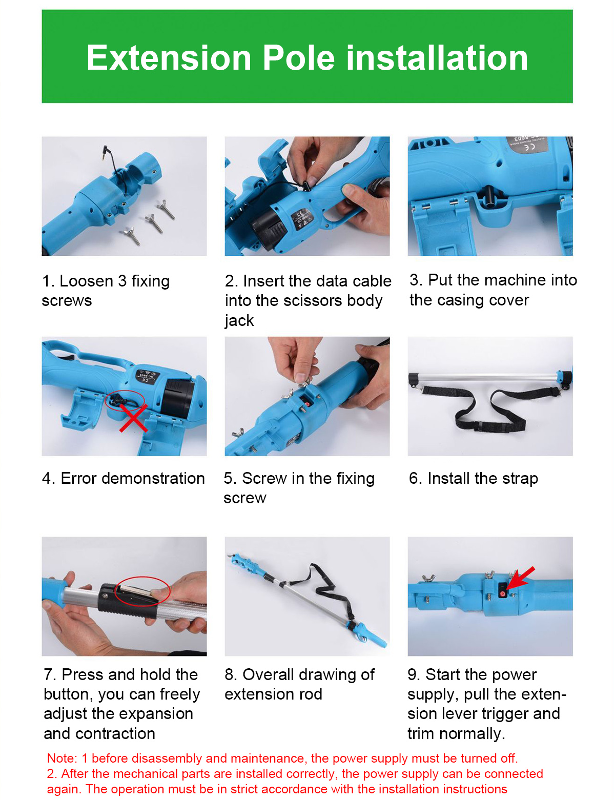 168V-2000mAh-25-32mm-Cordless-Secateur-Electric-Pruning-Shear-Telescopic-Pole-Branch-Cutter-Scissor-1938007-19