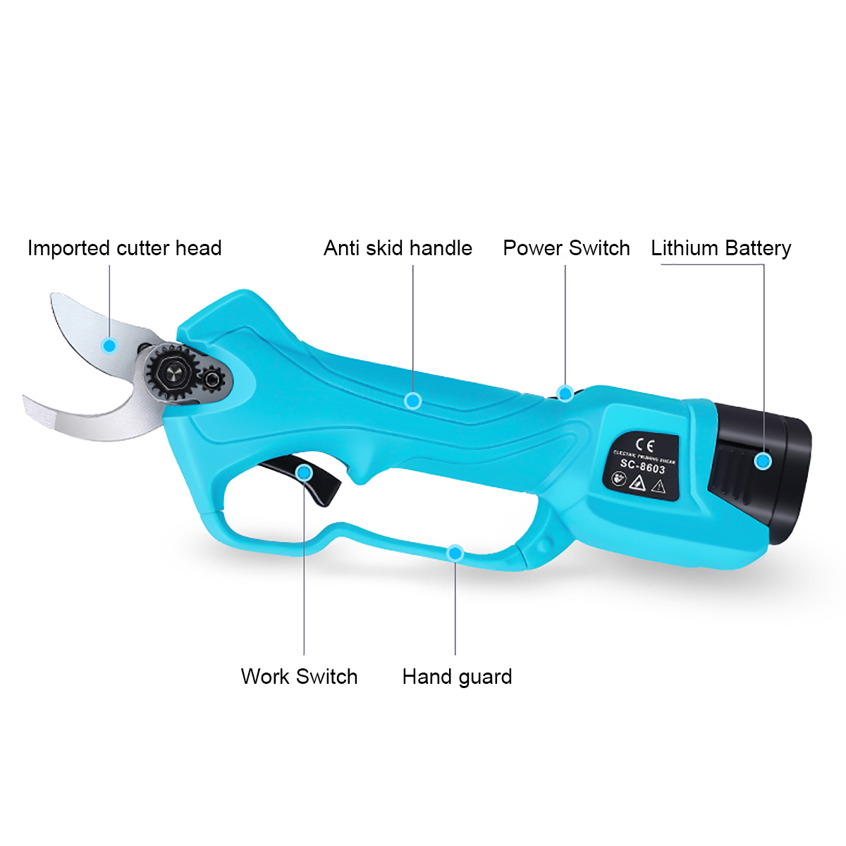168V-2000mAh-25-32mm-Cordless-Secateur-Electric-Pruning-Shear-Telescopic-Pole-Branch-Cutter-Scissor-1938007-5