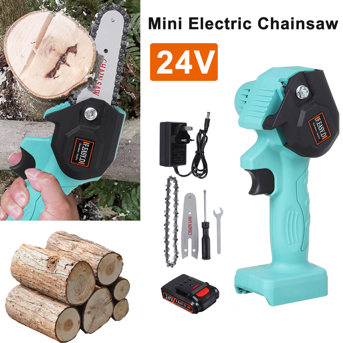 24V-550W-Rechargeable-Mini-Electric-Chainsaw-Handheld-Wood-Pruning-Saw-Kit-1777015-2