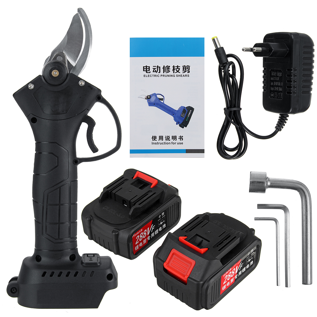 288VF-Cordless-Rechargeable-Electric-Pruning-Shears-Garden-Scissor-Hedge-Trimmer-W-12pcs-Battery-Als-1833048-11