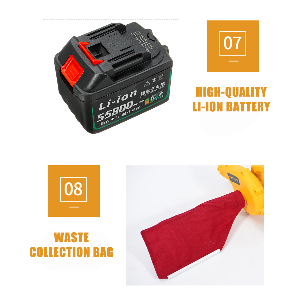 2IN1-55800mAh-128vt198vt298vt-Cordless-Blower--Air-Vacuum-Dust-Leaf-Cleaner-Handheld-2x-Lithium-Batt-1608471-7