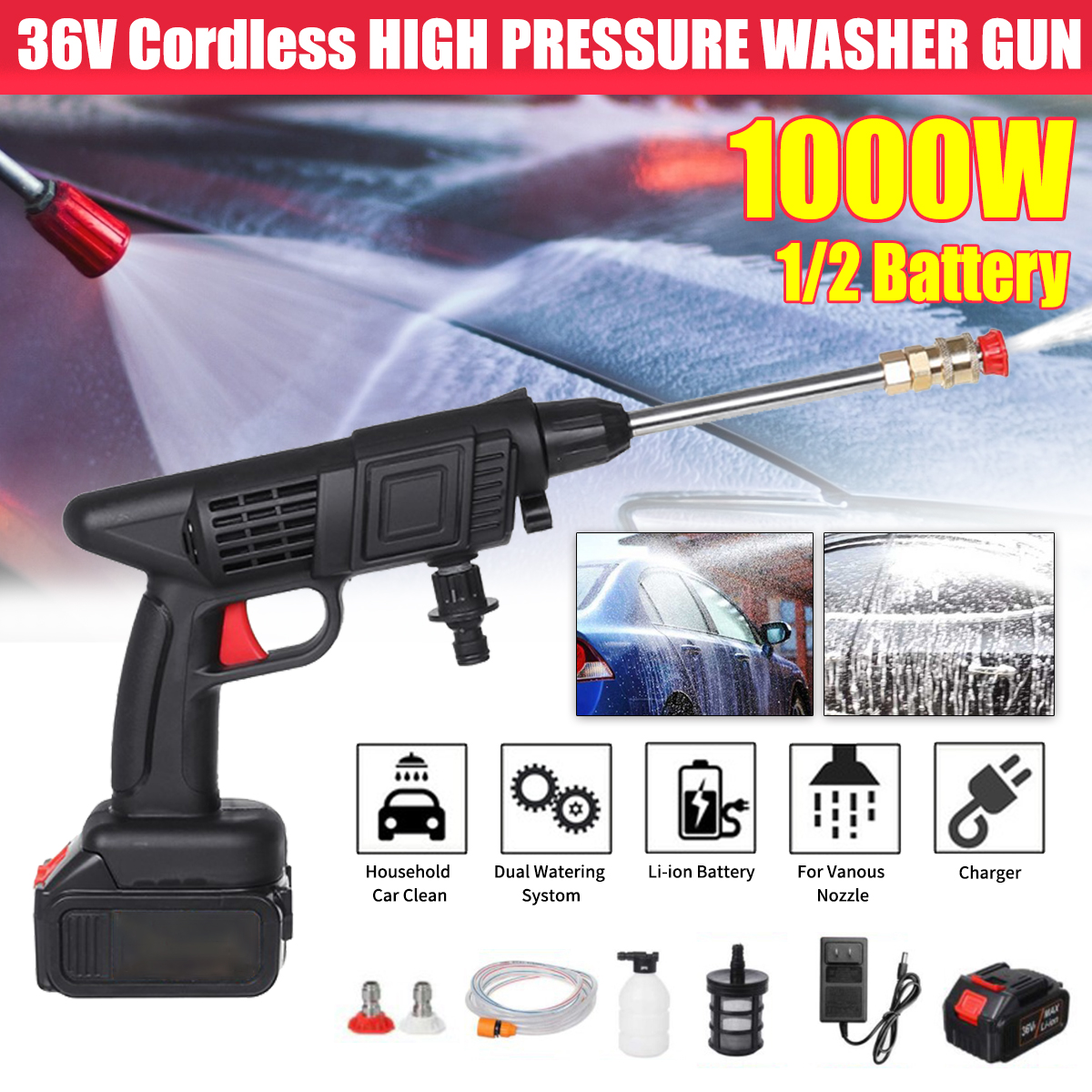 36V-1000W-Wireless-High-Pressure-Washer-Car-Washing-Machine-Water-Wash-Spray-Guns-W-None12-Battery-1866606-1