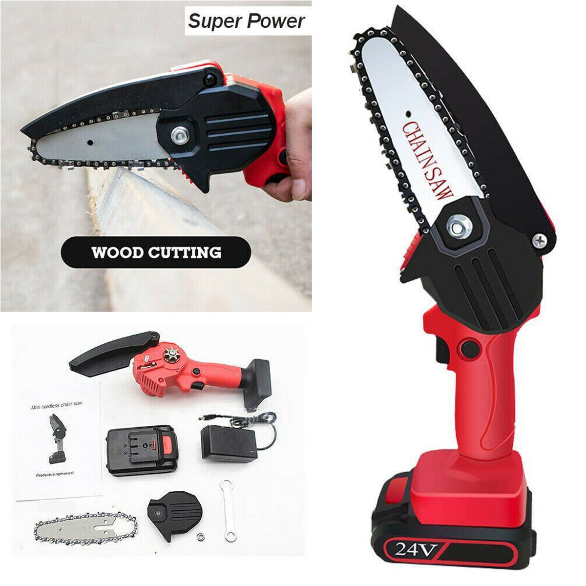 550W-24V-4-Mini-Cordless-Electric-Chain-Saw-One-Hand-Woodworking-Wood-Cutter-W-1pc-Battery-1771796-11