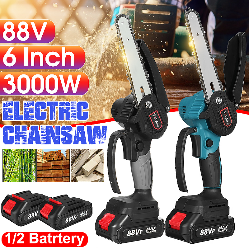 6Inch-88VF-Portable-Electric-Pruning-Chain-Saw-Rechargeable-Small-Woodworking-Chainsaw-W-12pcs-Batte-1840547-2
