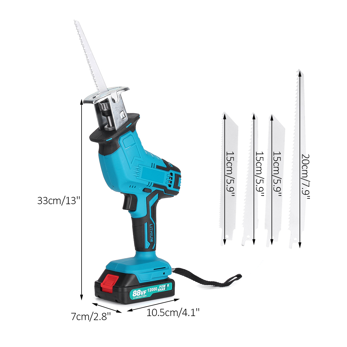 88V-12000mAh-Cordless-Reciprocating-Saw-Adjustable-Speed-Electric-Cutting-Chainsaw-For-Wood-1781939-8