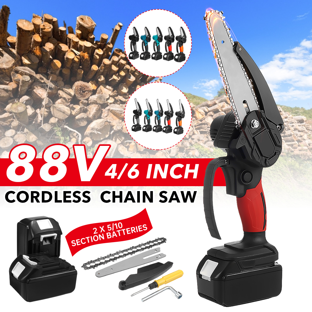 88VF-46-Inch-Cordless-Electric-Chain-Saw-Kit-One-Hand-Saw-Mini-Portable-Woodworking-Wood-Cutter-W-2p-1880983-2