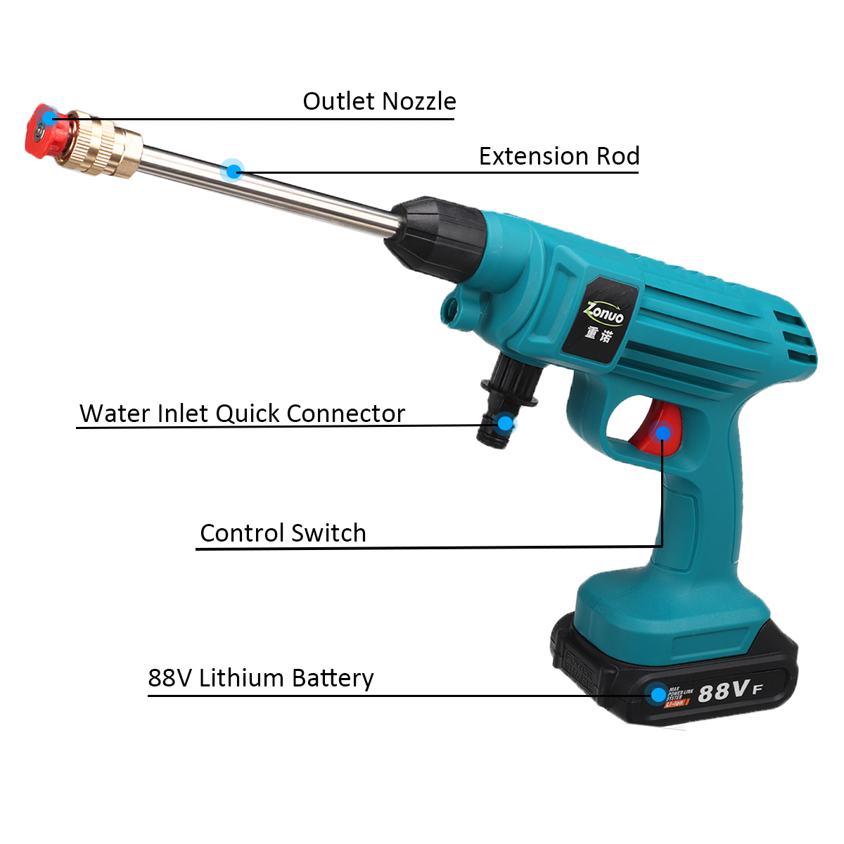 88VF-Cordless-High-Pressure-Washer-Car-Washing-Spray-Guns-Water-Cleaner-W-12-Battery-For-MAKITA-1870563-9