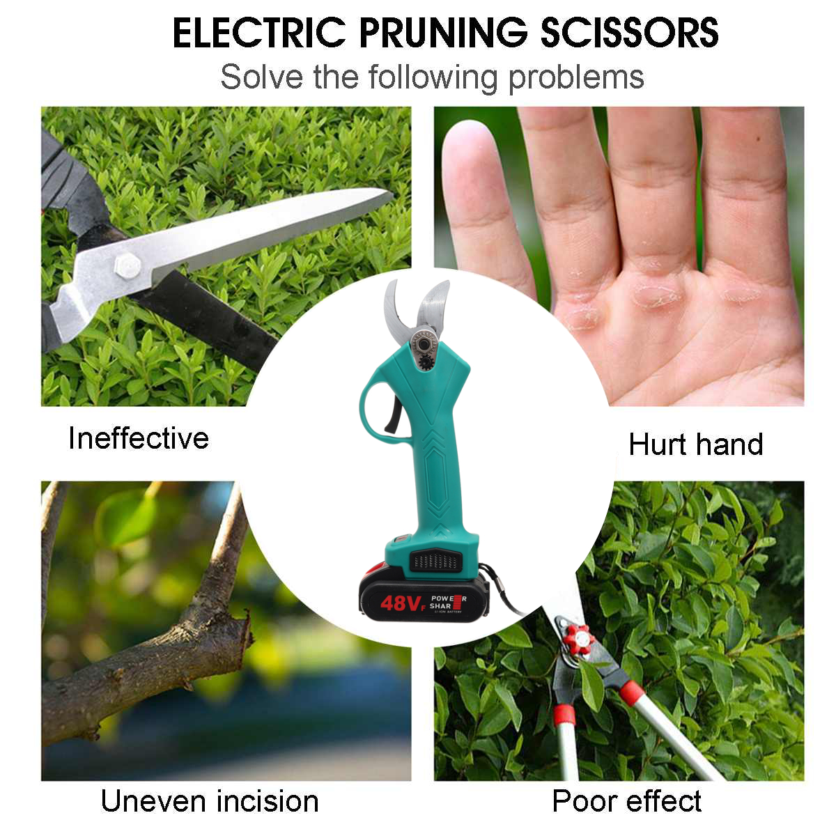 BRAVOBRO-21V-30mm-Cordless-Electric-Branch-Scissors-Pruning-Shears-Pruner-Ratchet-Cutter-with-2-Batt-1734555-2