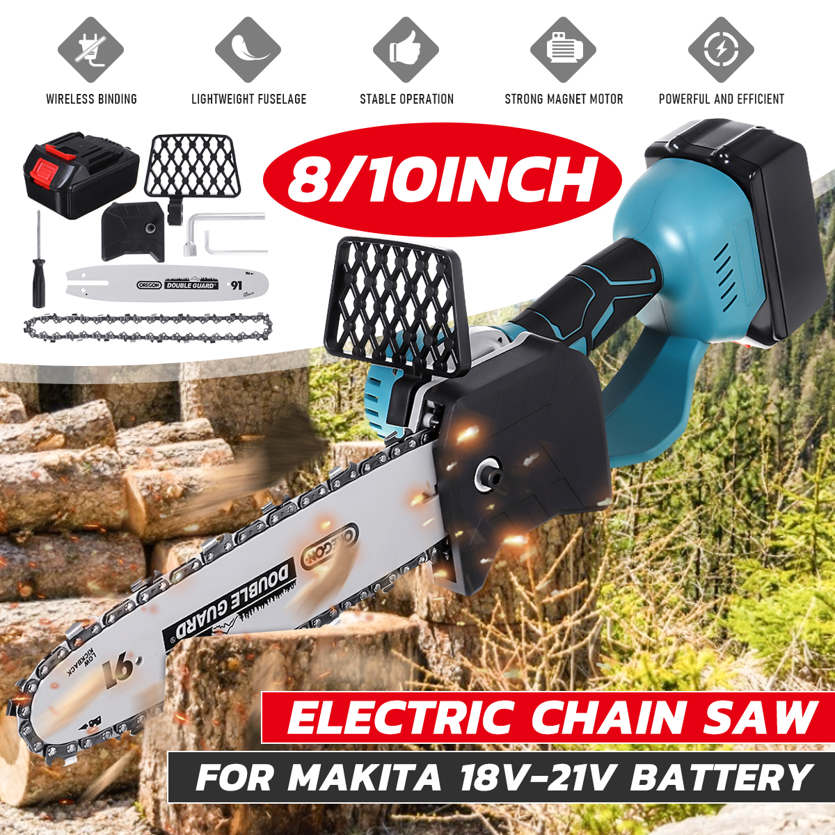 Doersupp-21V-Cordless-Electric-Chain-Saw-Wood-Mini-Cutter-One-Hand-Saw-Woodworking-Tool-1814645-2