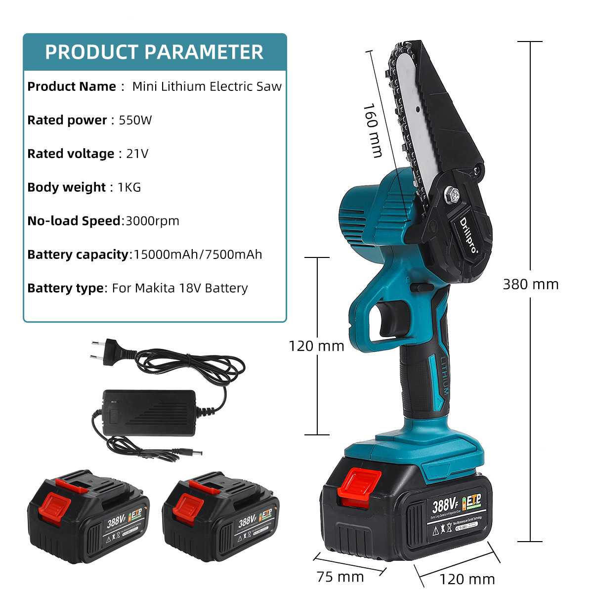 Drillpro-4-Inch-Electric-Chain-Saw-Mini-Cordless-550W-One-Hand-Saw-Woodworking-Wood-Cutter-W-1pc-or--1855260-12