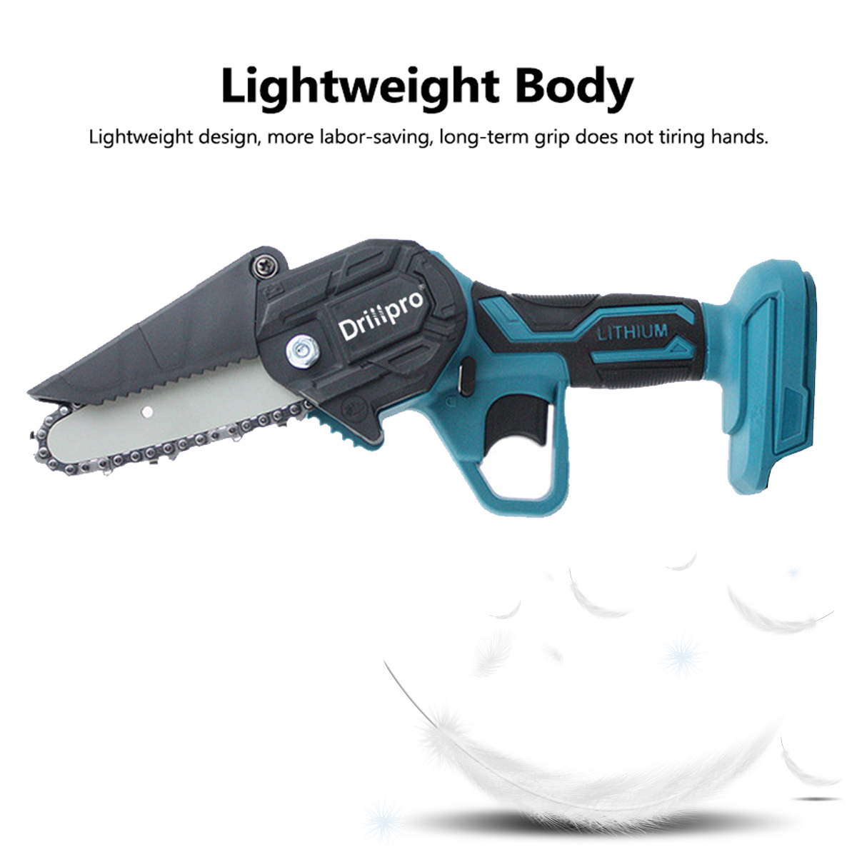 Drillpro-4-Inch-Electric-Chain-Saw-Portable-One-hand-Saw-Wood-Cutter-for-Makita-18V-Battery-1804667-3