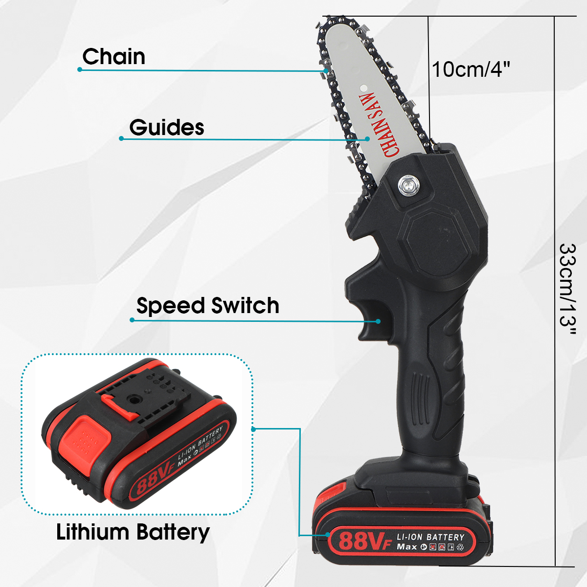 VIOLEWORKS-4-Inches-88VF-Cordless-Electric-One-Hand-Saw-Chain-Saw-Woodworking-Cutting-Tool-W-1pc-or--1784749-5