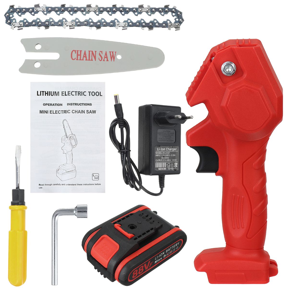 VIOLEWORKS-4-Inches-88VF-Cordless-Electric-One-Hand-Saw-Chain-Saw-Woodworking-Cutting-Tool-W-1pc-or--1784749-7