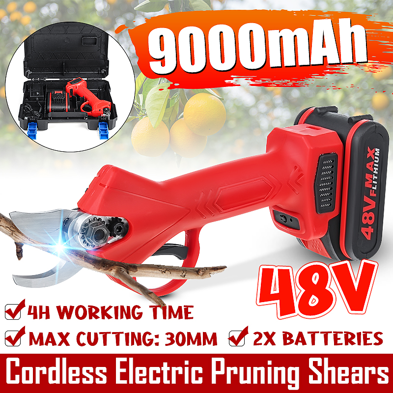 VIOLEWORKS-48VF-30mm-Cordless-Electric-Pruning-Shears-Garden-Pruner-Scissors-Branch-Cutter-W-1-or-2--1715368-2