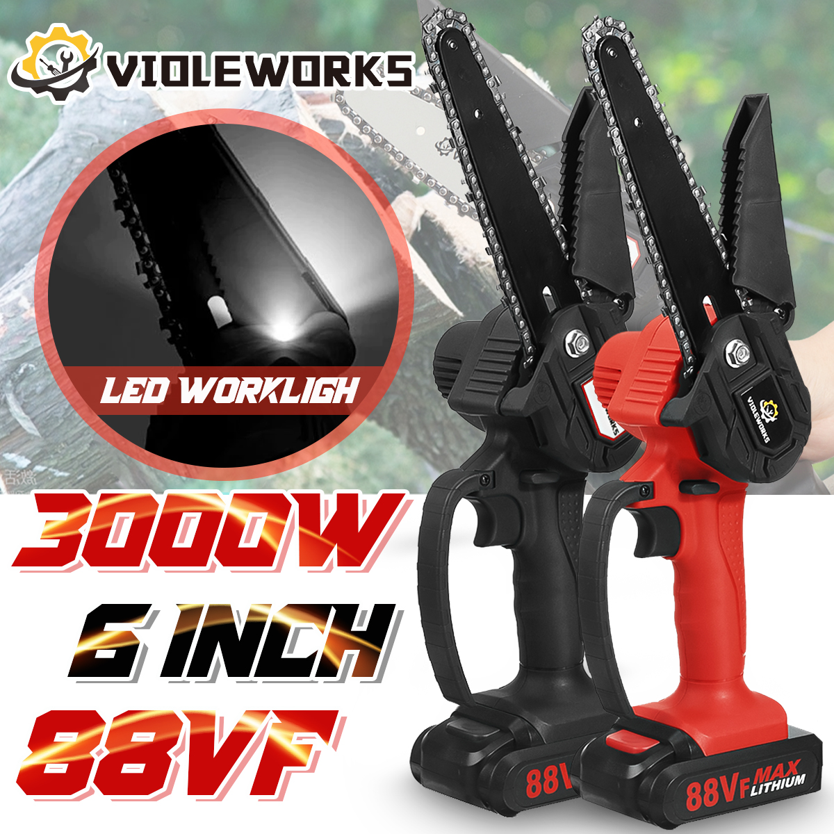 VIOLEWORKS-6-Inch-88VF-Cordless-Electric-Chain-Saw-One-Hand-Saw-LED-Woodworking-Wood-Cutter-W-12-Bat-1868927-1