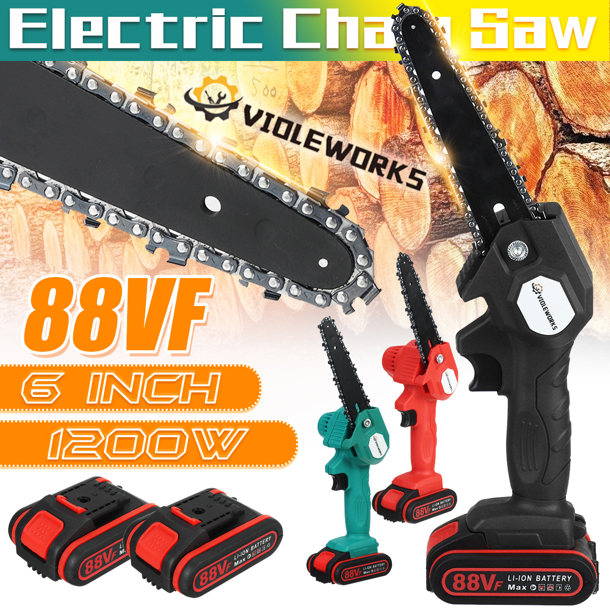 VIOLEWORKS-88VF-1200W-6-Inch-Electric-Cordless-One-Hand-Saw-Chain-Saw-Woodworking-Tool-Kit-1805447-1