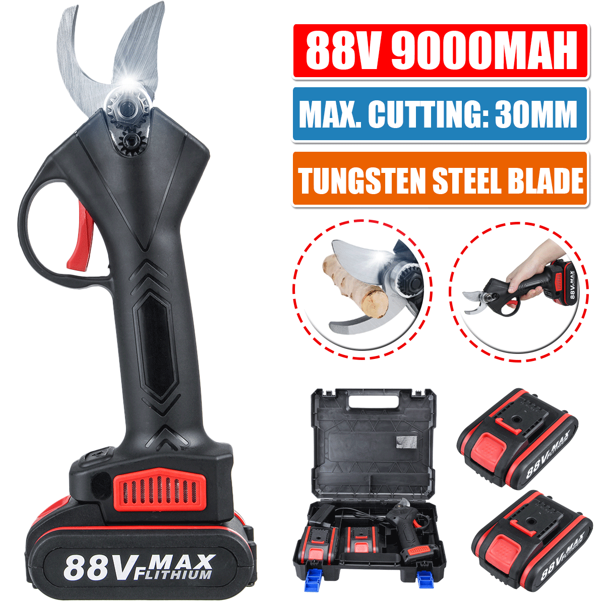 VIOLEWORKS-88VF-Cordless-Electric-Pruning-Shears-Secateur-30mm-Garden-Branch-Cutter-W-2X-Battery--Pl-1723153-4