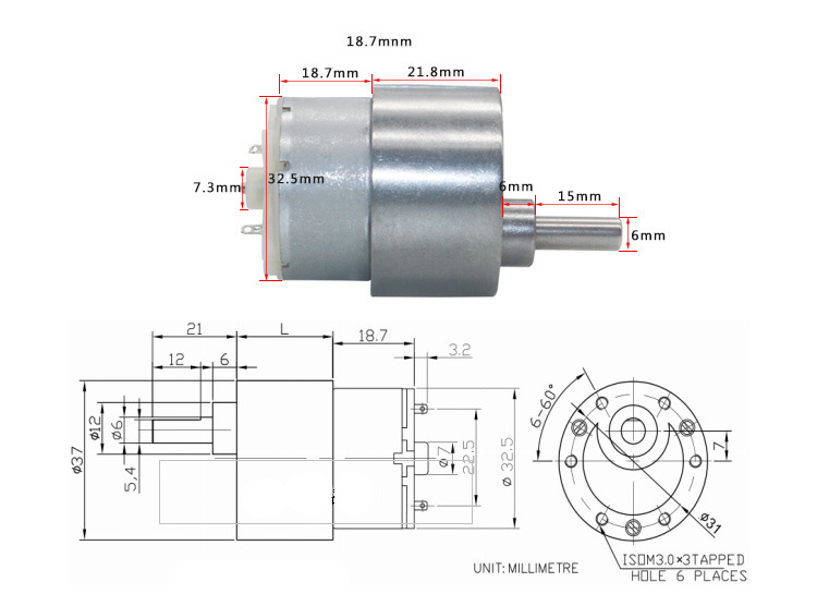 Machifit-DC-12V-Gear-Motor-33100190RPM-37MM-500-Geared-Motor-1512869-1