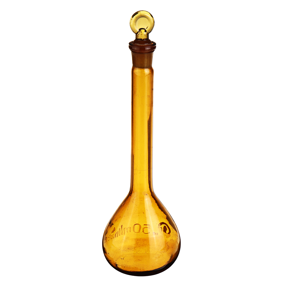 102550100250ml-Brown-Glass-Flat-Bottom-Volumetric-Flask-With-Cork-Lab-Glassware-Kit-1434496-3