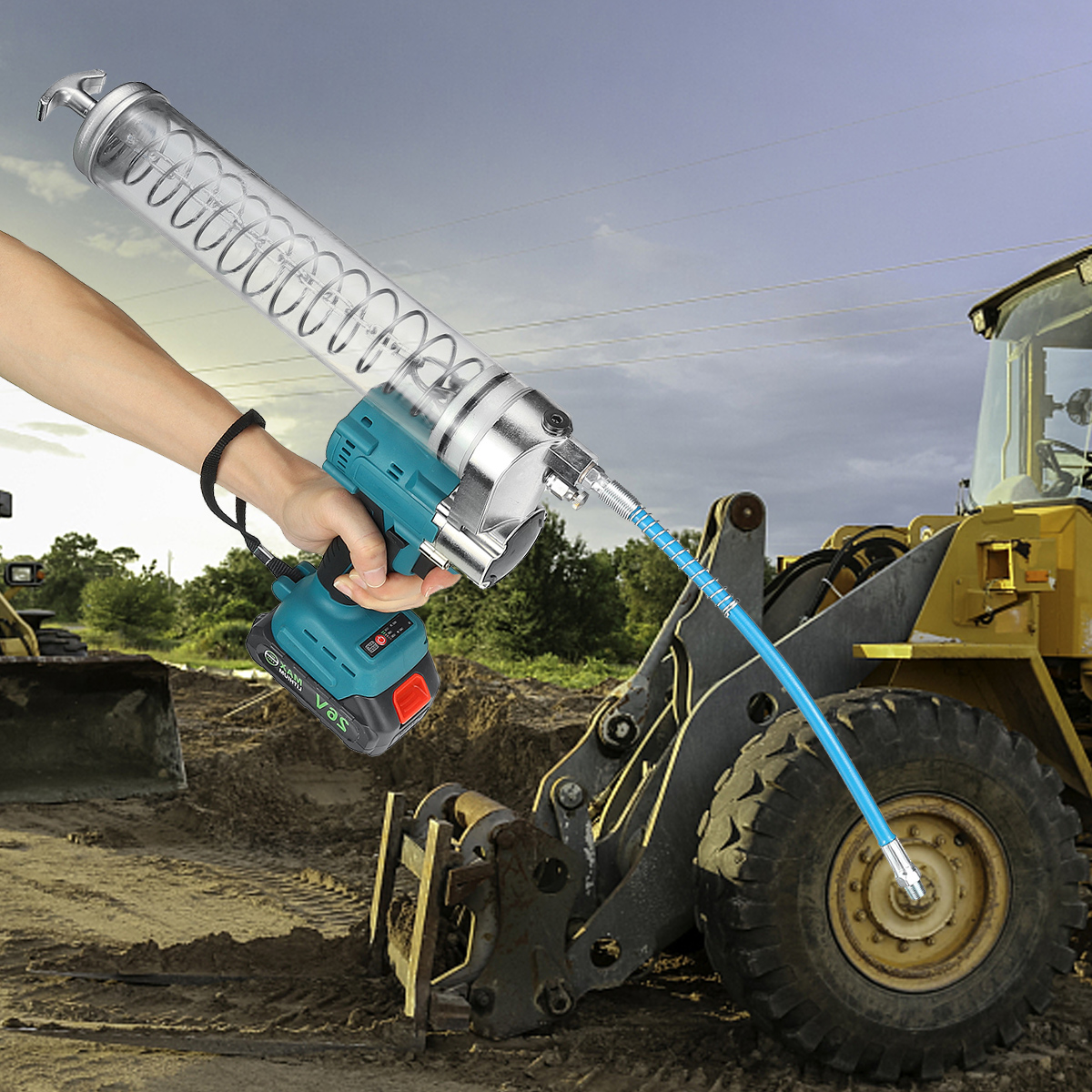 10000PSI-700CC-21V-Cordless-Electric-Grease-Guns-Excavator-Car-Maintenance-Tool-with-Butter-Pipe-1943461-11