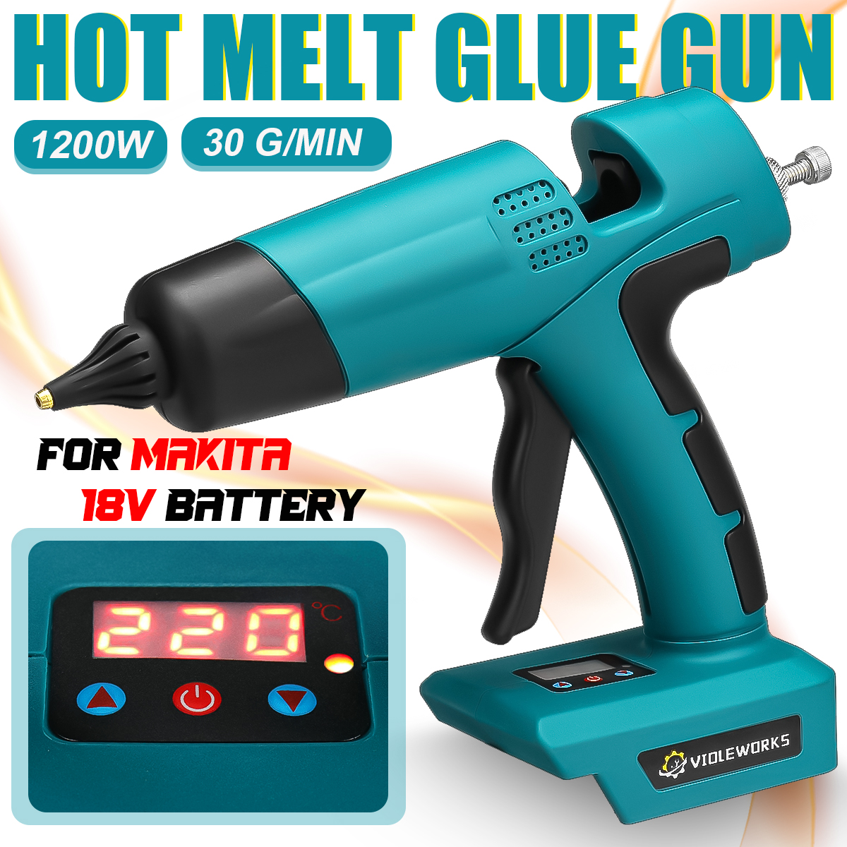 VIOLEWORKS-1200W-Glue-Guns-Cordless-Rechargeable-Hot-Glue-Applicator-Home-Improvement-Craft-DIY-for--1956103-9