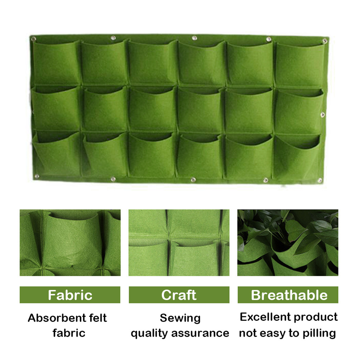 18-Pockets-Wall-Hanging-Planting-Bags-Garden-Vertical-Planter-Growing-Pots-Green-1702842-1