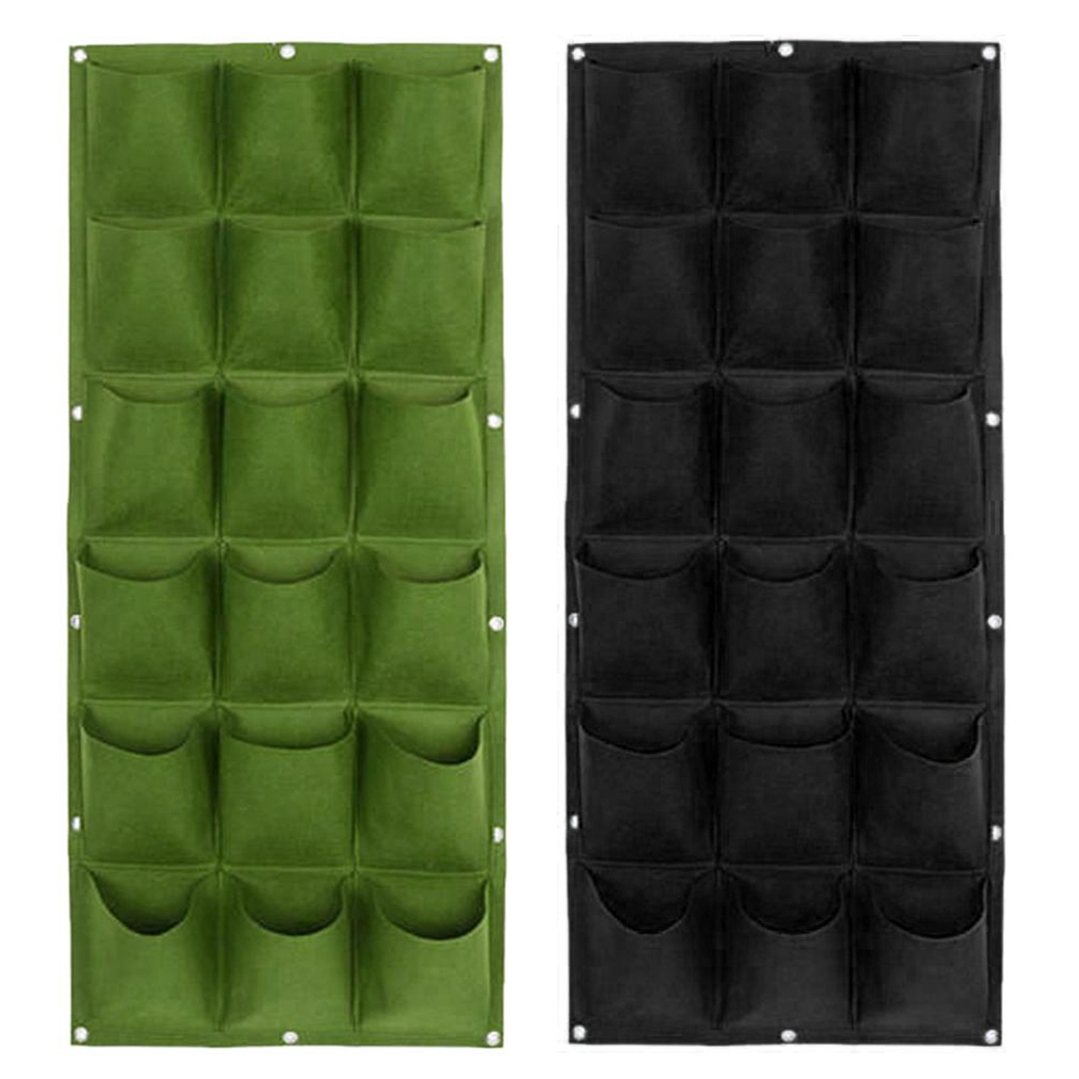 18-Pockets-Wall-Hanging-Planting-Bags-Garden-Vertical-Planter-Growing-Pots-Green-1702842-2