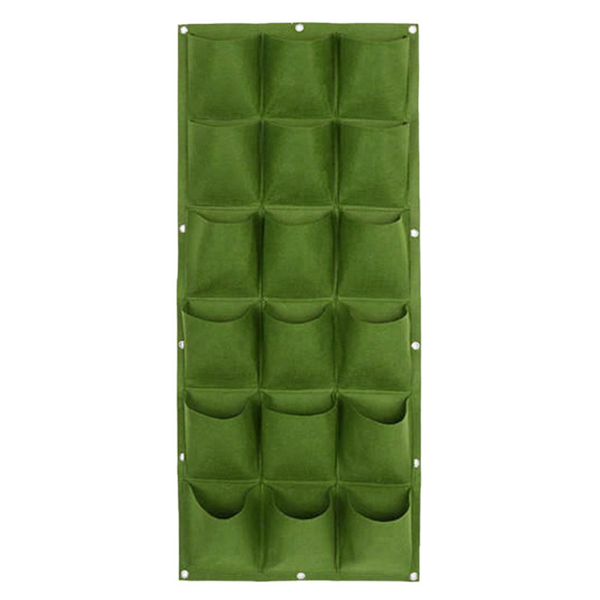 18-Pockets-Wall-Hanging-Planting-Bags-Garden-Vertical-Planter-Growing-Pots-Green-1702842-7