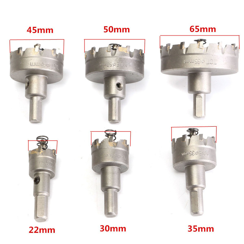 6pcs-22mm-65mm-Stainless-Steel-Carbide-Tip-Metal-Alloy-Drill-Bits-Hole-Saw-Cutter-Set-1048382-3