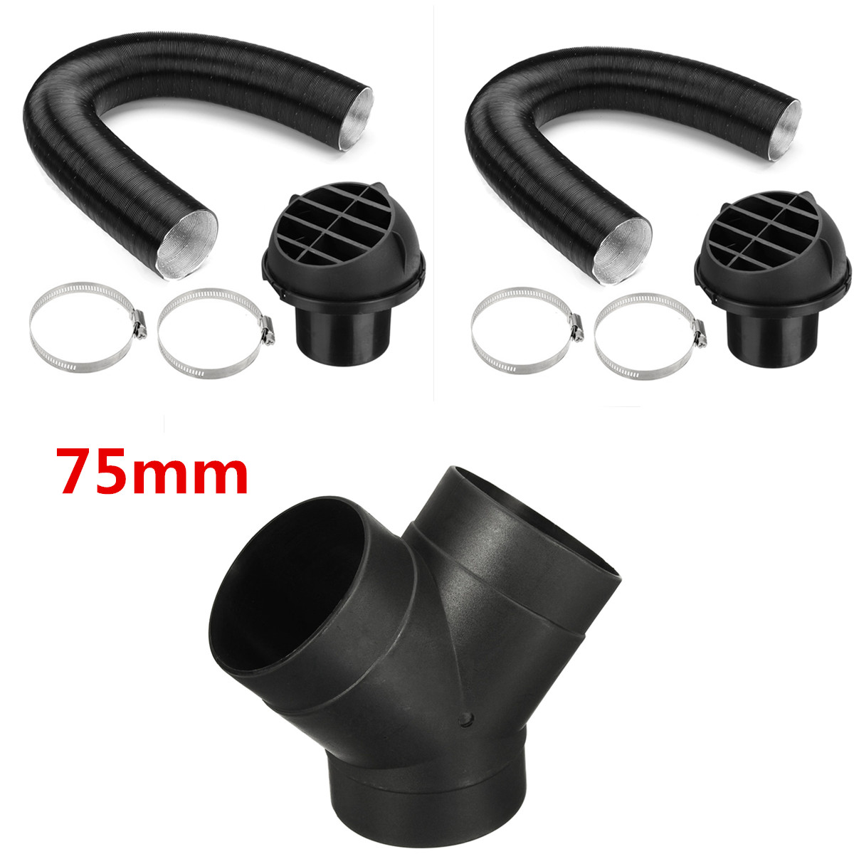 75mm-Heater-Pipe-Duct--Warm-Air-Outlet--Y-Branch--Hose-Clip-For-Parking-Diesel-Heater-1465416-1