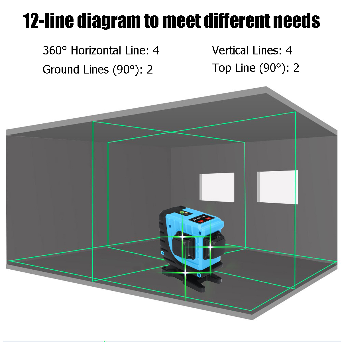 12-Lines-360deg-3D-Cross-Lines-Green-Laser-Level-Self-Leveling-APPRemote-Control-1571286-1