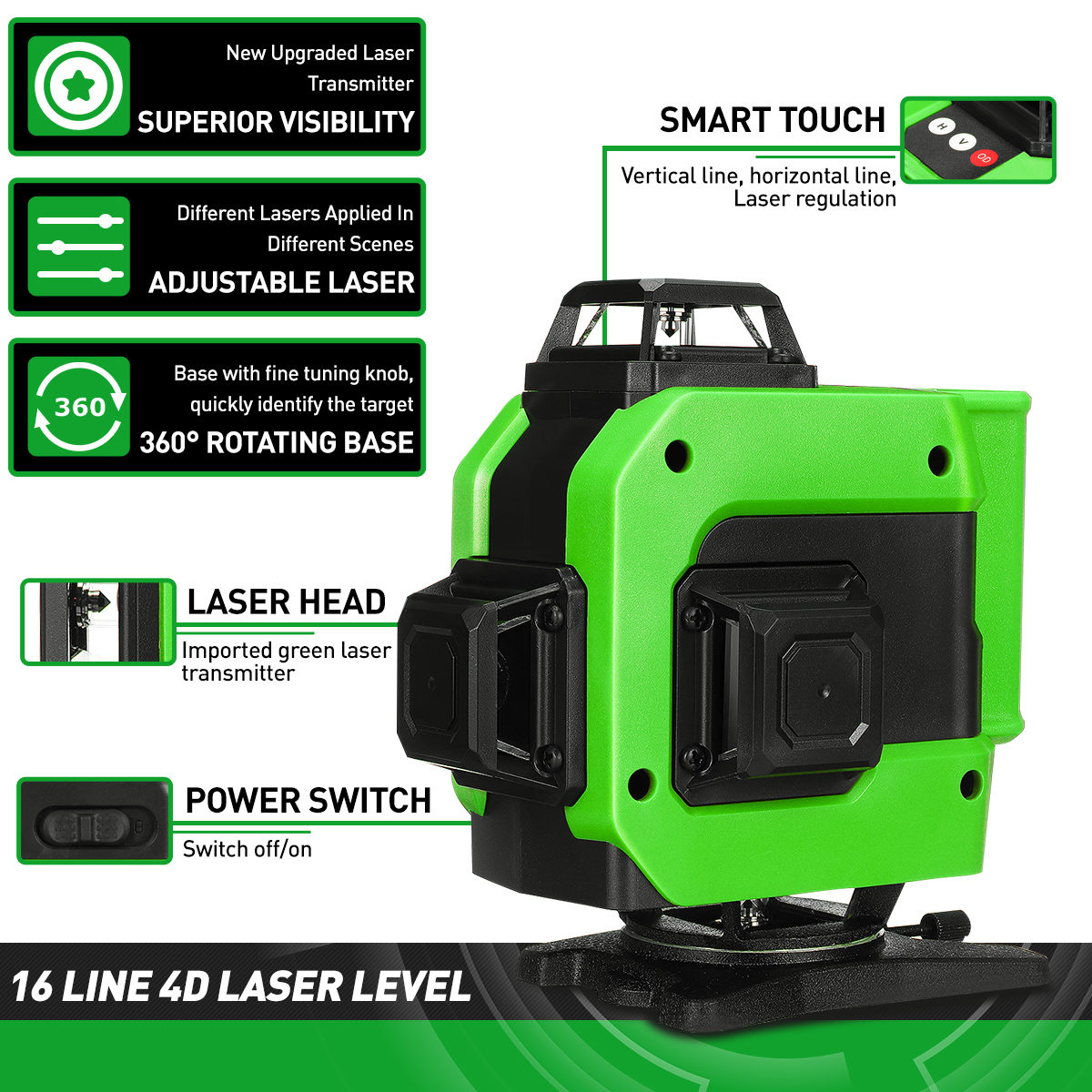 1612-Line-4D-360deg-Horizontal-Vertical-Cross-Green-Light-Laser-Level-Self-Leveling-Measure-Super-Po-1873039-4