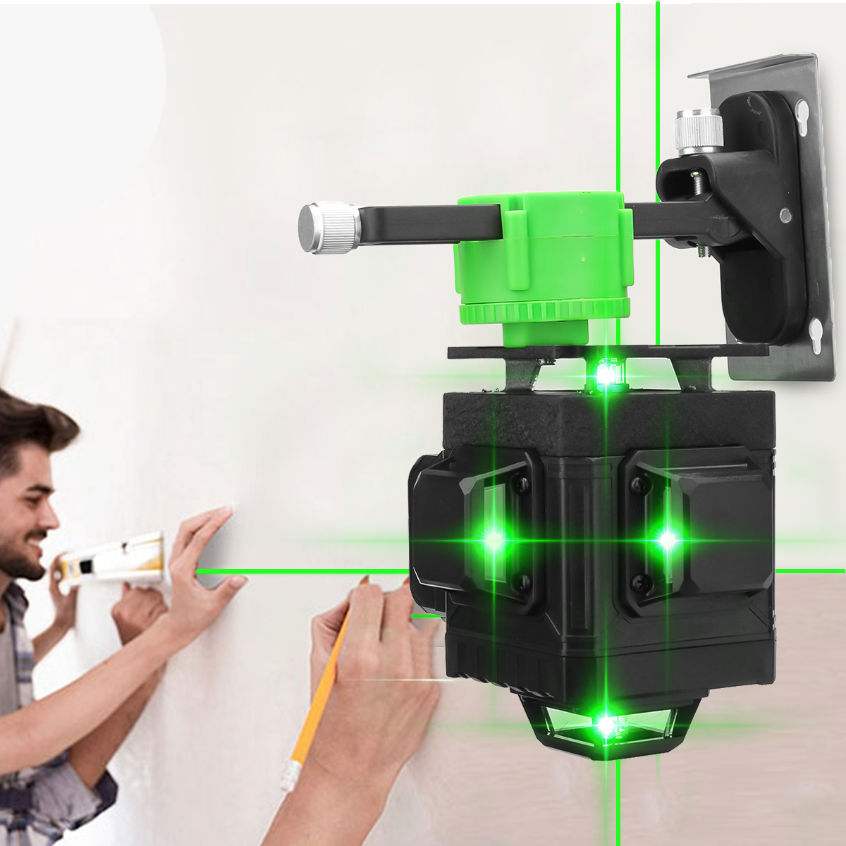 16128-Line-360deg-4D-Horizontal-Vertical-Cross-Green-Light-Laser-Level-Self-Leveling-Measure-Super-P-1864005-3