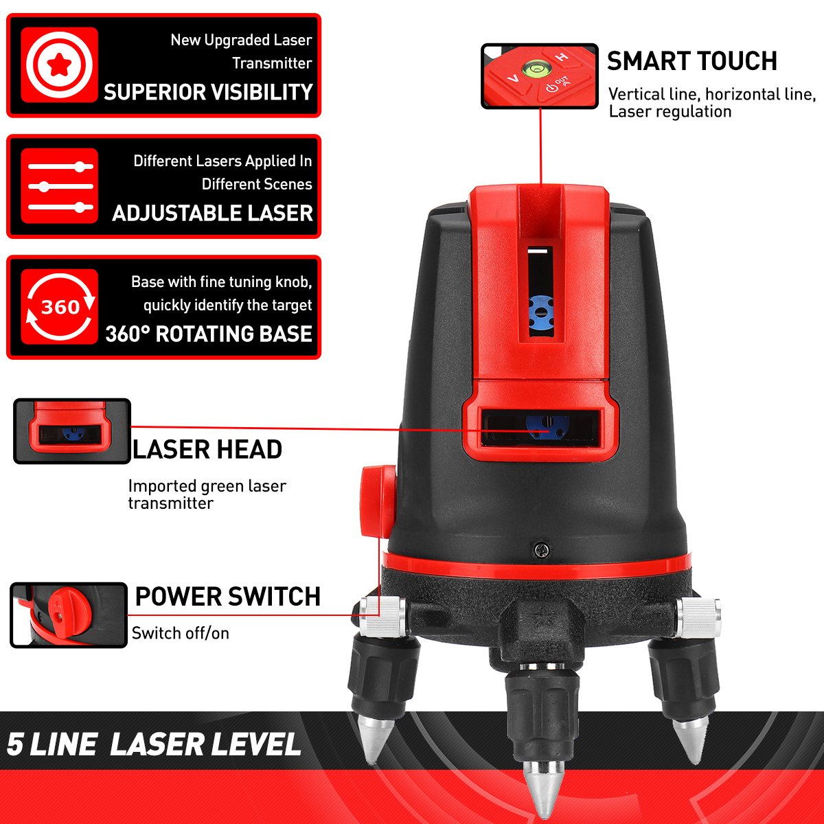 235-Lines-360deg-Rotatable-Laser-Level-Self-Leveling-Green-Light-Alternating-Direct-Horizontal-Verti-1877794-5